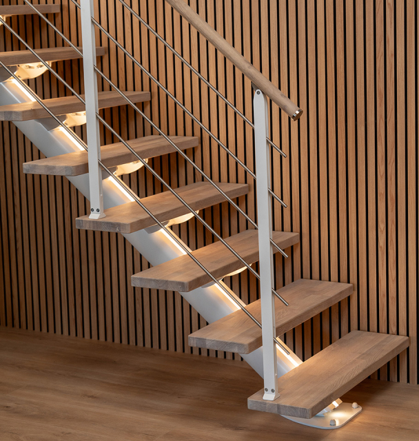 Extra staircase banister DESIGN Vit, RAL 9016 Test123