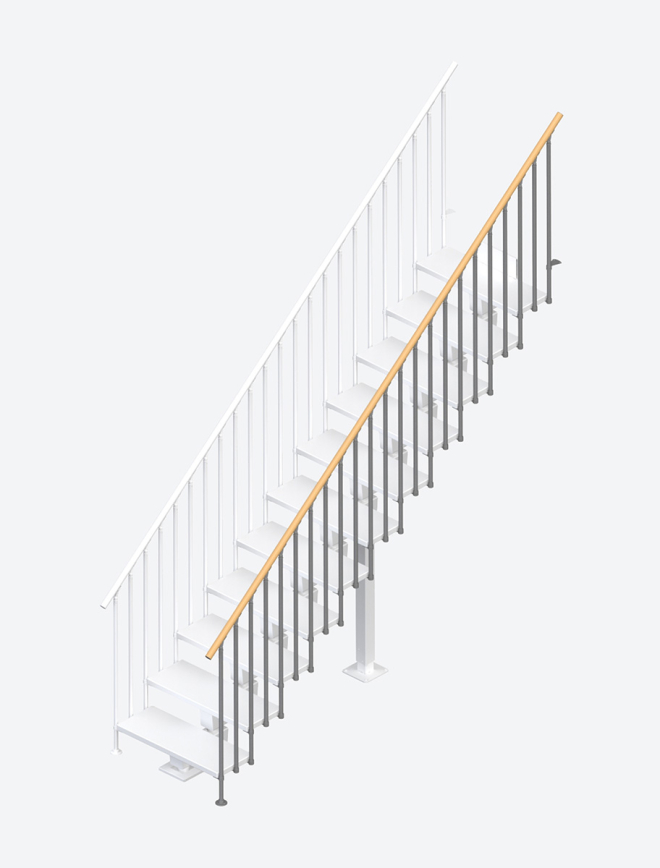 Stair banister DUBAI Classic 3 straight flight Pearl grey Test123