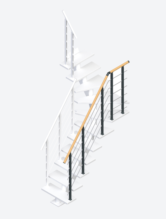 External handrail banister DESIGN Antracit, RAL 7016 Test123