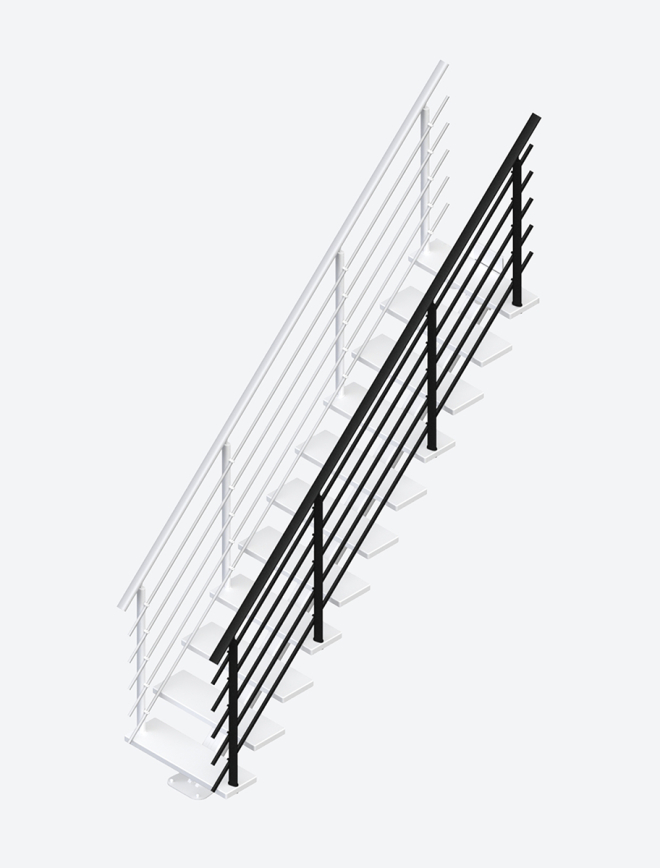 Stair banister PURE SYDNEY White RAL 9016 Test123