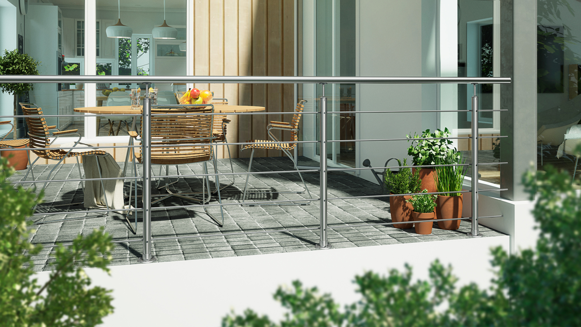 Balustrade kit HARMONY Stainless Steel Grå metall